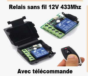 Kit sans fil avec relais  433Mhz