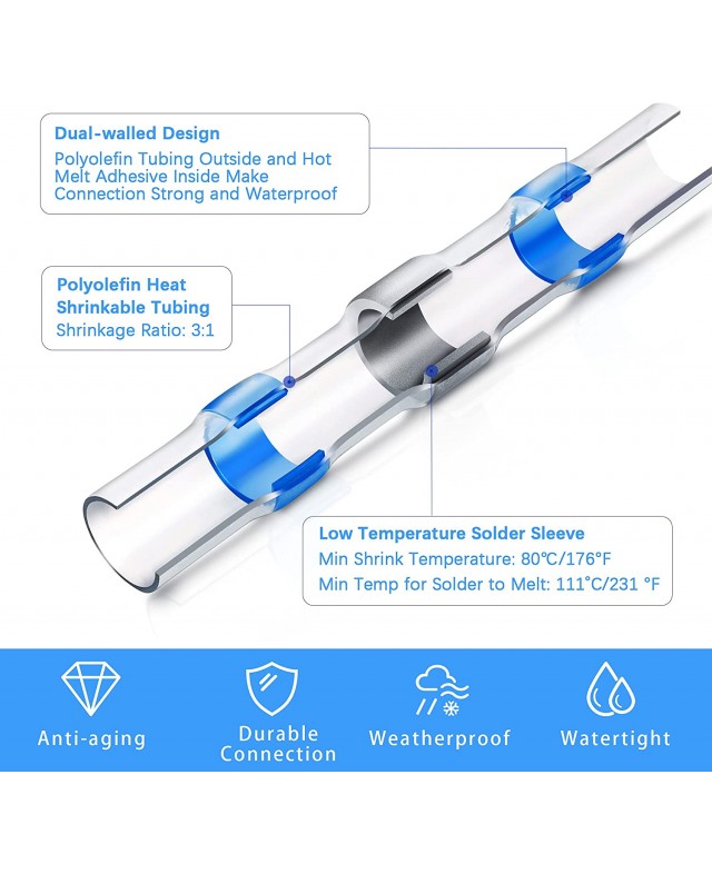 Connecteur manchon auto-soudure thermorétractable IP67