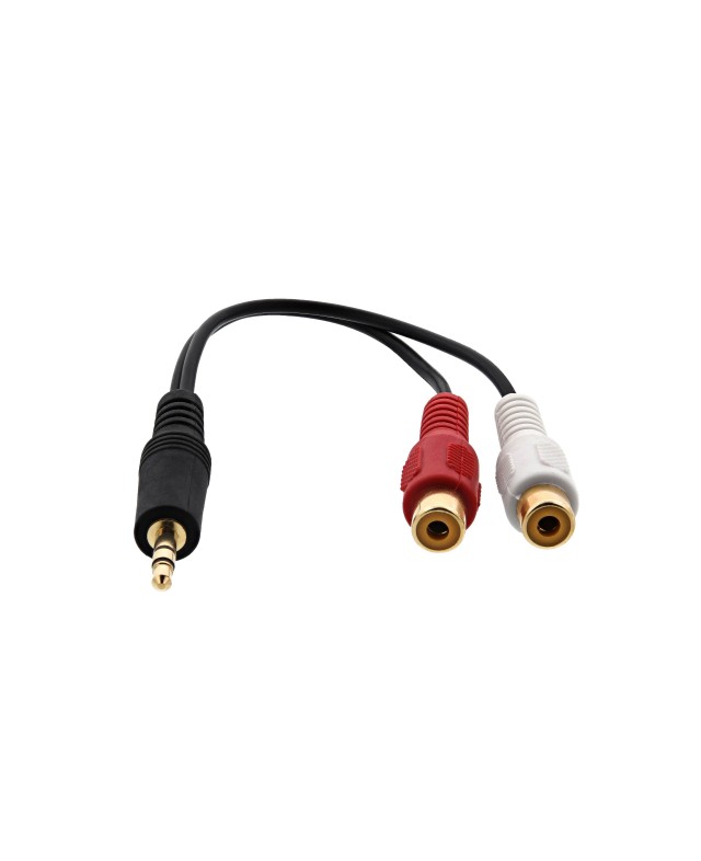 Cable audio 3.5mm male vers 2 RCA femelle