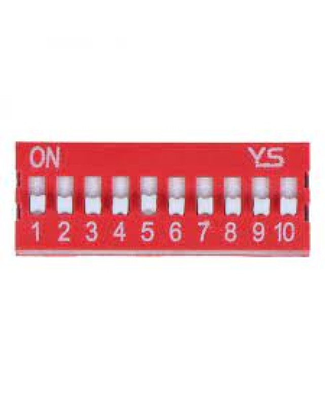 Rail 10 DIP switch, 1 position 2.54mm