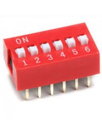 Rail 6 DIP switch, 1 position 2.54mm