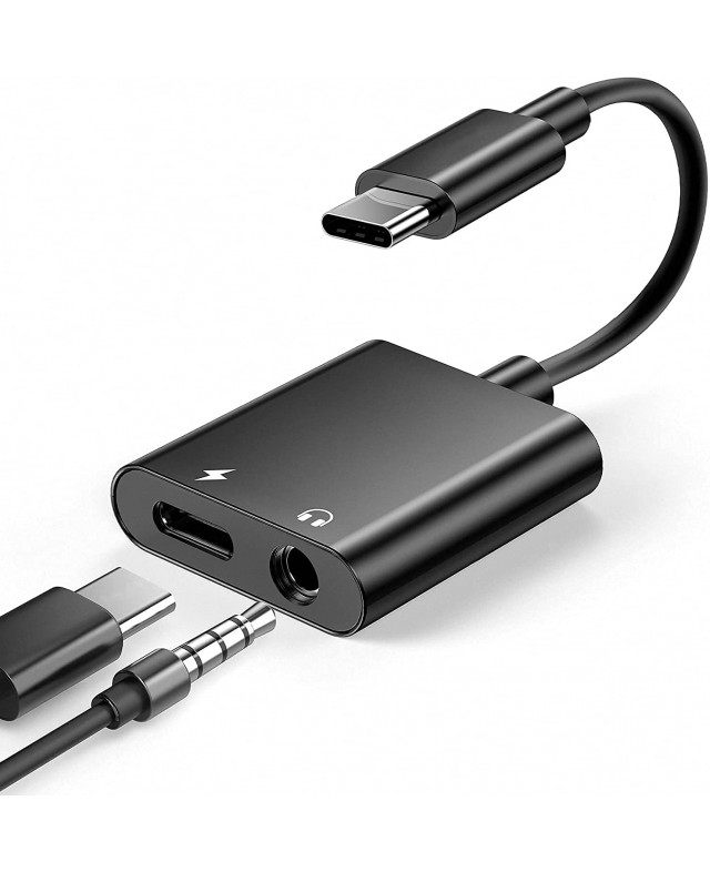 USB type C vers audio 3.5mm (4pins) + charge