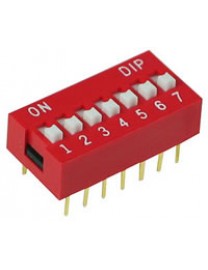 Rail 7 DIP switch, 1 position 2.54mm