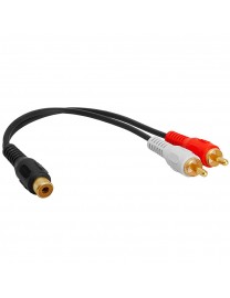 Cable 2 RCA male vers 1 RCA femelle