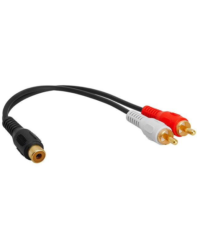 Cable 2 RCA male vers 1 RCA femelle